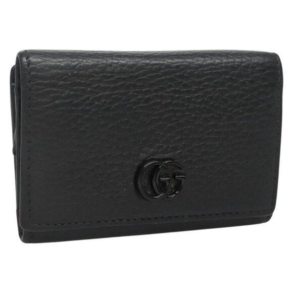 GUCCI Trifold Wallet Leather Black 644407 Auth 139059 - Picture 1 of 16